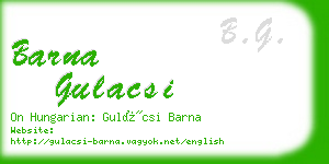 barna gulacsi business card